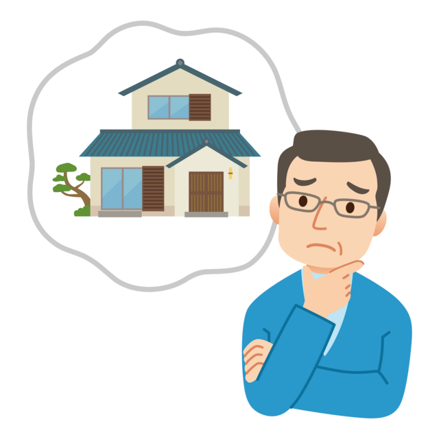 不動産について悩む男性